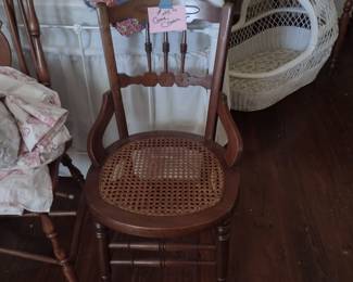 Antique/Vintage Wicker Cain and Wood Chair