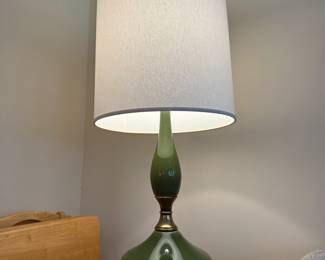 Mid Century style large green table lamp