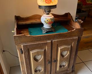 Rustic wooden heart cabinet
