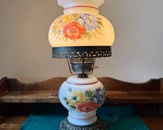 Antique floral lamp