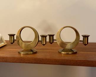 Arthur Kolback MCM brass candle holders