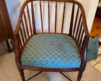 Antique chair with foot rest, by Drexel
