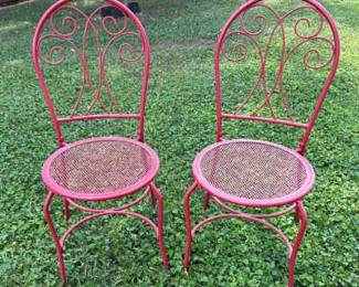113 Vtg Soda Fountain Chair Pair