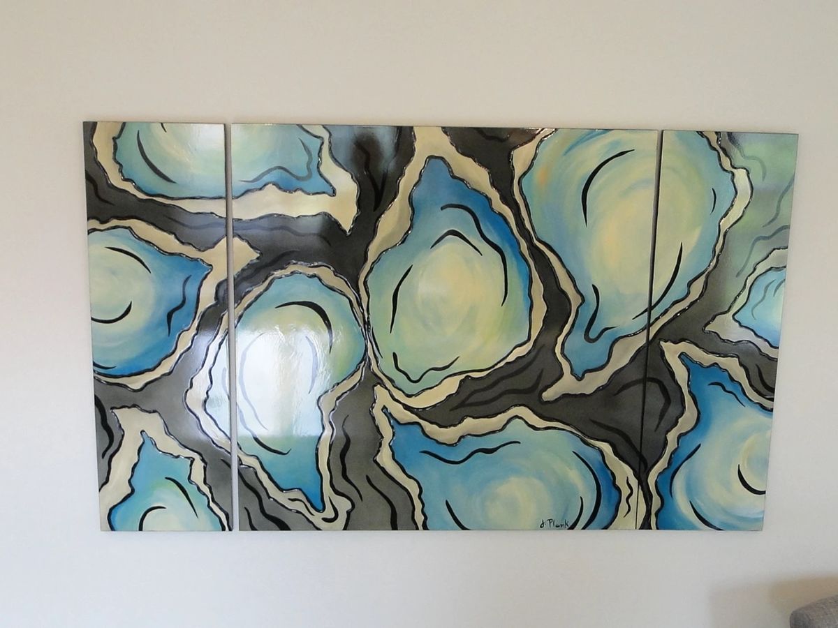 Abstract 3 Panel Art by J. Plank Boston Artist