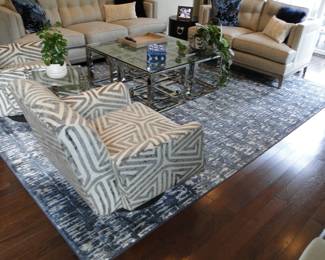 Mitchell Gold and Bob Williams Swivel Chairs, Carpet
