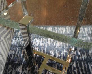 Glass and Brass Side Table