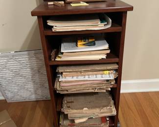 Victorian sheet music shelves.