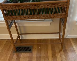 Vintage wicker planter. 
