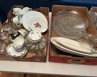 Lots of vintage glassware and china.