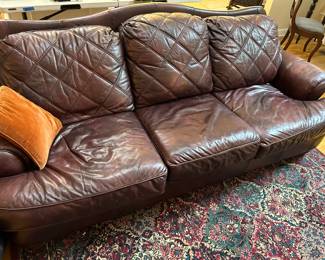 King sleeper leather sofa.