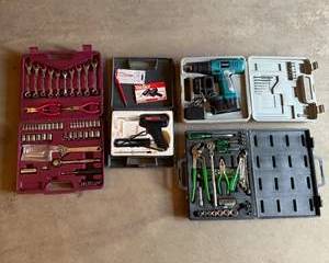Comprehensive Tool Set with Drill, Wrenches, and Socket Tools