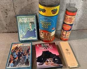 Board Games Classics including Tinker Toys, Acquire, Stocks & Bonds, and Lincoln Logs