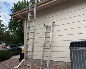 Two Large Aluminum Ladders, Werner Aluminum Extension Ladder 25 Feet Maximum Height