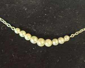 Authentic Yellow Pearl Necklace on Delicate Chain