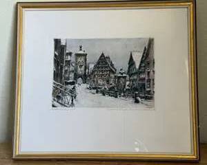 Original etching with added color by Paul Geissler