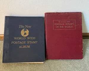 Vintage Postage Stamp Album Collection with International Stamps