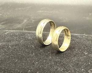 Matching 14k White Gold Wedding Bands, 4 Grams Each