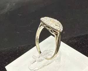 10k White Gold and Diamond Dust Ring, 2 Grams, Size 5