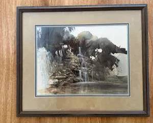 "At Water's Edge" Framed Artwork by Morten E. Solberg, 1980