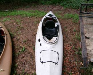 This kayak is a Pongo and has been in the water very few times.