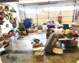 Garage Full of Holiday Decor, Some Tools and Others