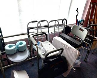 Medical Equipment- Ankle Cushions/Commode Chair/Shower Chairs/Walkers/ Toilet Assist Rails/ Canes/ Shower Assists/Grabbers/Wedge Support Pillow