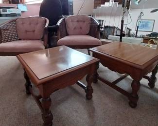 Matching End Tables and Vintage Chairs