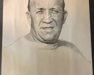 Original Knute Rockne sketch by Chicago cartoonist William Juhre circa 1932.