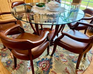 Glass top table with 6 chairs - priced individually