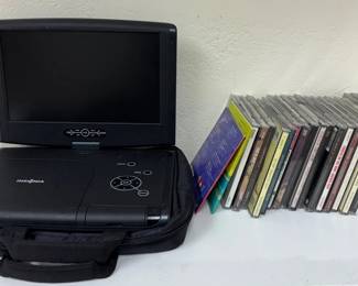Insignia Portable DVD Player with Carry Case , Assorted CDs