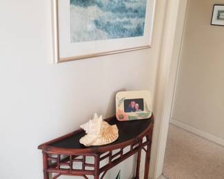 Rattan foyer table