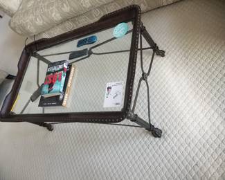 Wrought iron & glass coffee table