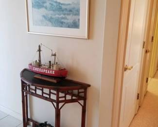 Rattan foyer table