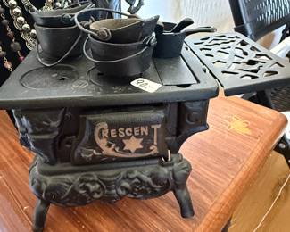 Salesman's Sample of Crescent Wood Cook Stove with all it's accessories.