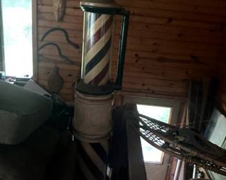 Vintage Barbershop Pole Circa 1920s -- still works!