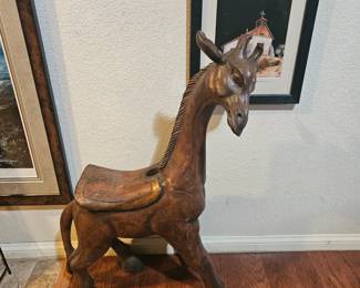 antique wood carousel giraffe fits a small child