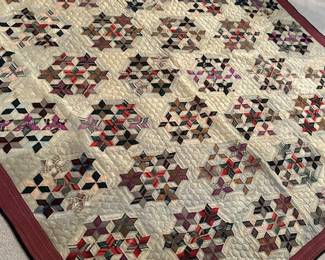 Pre-Civil War Silk Quilt, excellent Condition