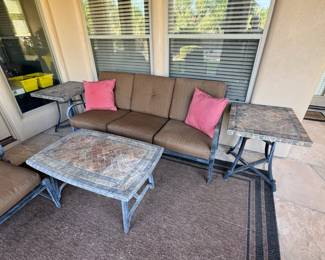 Patio Couch and Coffee Table and End Tables
