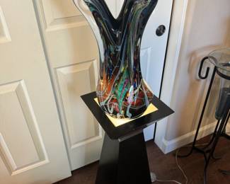 incredible glass art piece with light up base
