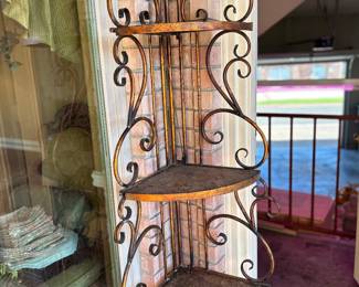 Metal shelf.
