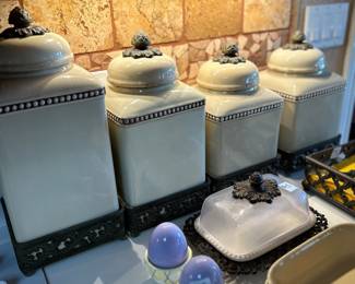 Ceramic canister set.