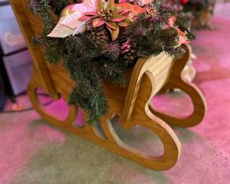 Wood decorative sled.