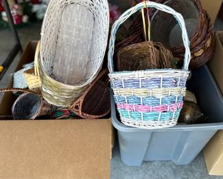 Lots of wicker baskets.