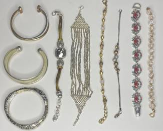 Costume bracelets included Brighton, Chicos,  sterling silver