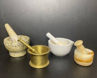 Mortar & Pestle’s include brass & stone