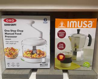 OXO food processor & Imusa espresso coffee maker