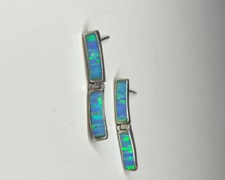 950 Sterling fire opal earrings 