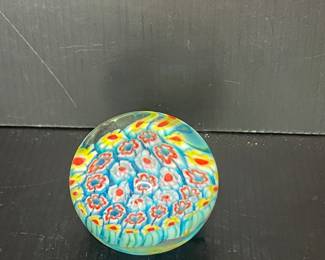 Millefiori glass paperweight