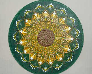 Painted wood mandala