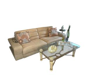 Natuzzi leather reclining sofa